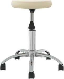 vidaXL Stołek do masażu, obity aksamitem, kremowy 3