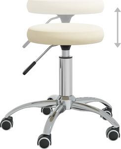 vidaXL Stołek do masażu, obity aksamitem, kremowy 4