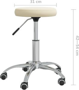 vidaXL Stołek do masażu, obity aksamitem, kremowy 6