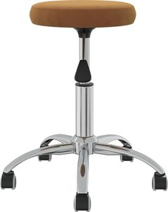 vidaXL Stołek do masażu, obity aksamitem, brązowy 3