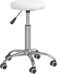 vidaXL Stołek do masażu, obity sztuczną skórą, biały 3