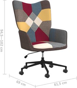 Krzesło biurowe vidaXL Fotel, patchwork, obity tkaniną - 328194 7
