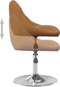 vidaXL Obrotowe krzesła stołowe, 4 szt., brązowe, obite aksamitem 6