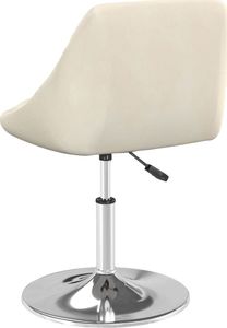 vidaXL Obrotowe krzesła stołowe, 4 szt., kremowe, obite aksamitem 5