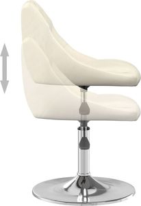 vidaXL Obrotowe krzesła stołowe, 4 szt., kremowe, obite aksamitem 6