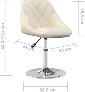 vidaXL Obrotowe krzesła stołowe, 4 szt., kremowe, obite aksamitem 8