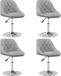 vidaXL Obrotowe krzesła stołowe, 4 szt., jasnoszare, aksamitne 1