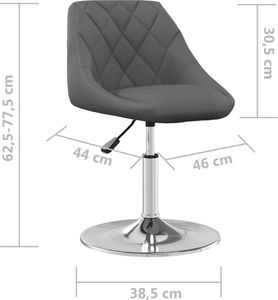 vidaXL Obrotowe krzesła stołowe, 4 szt., ciemnoszare, aksamitne 8