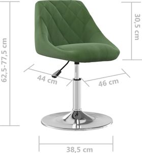 vidaXL Obrotowe krzesła stołowe, 4 szt., ciemnozielone, aksamitne 8