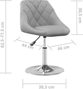 vidaXL Obrotowe krzesła stołowe, 6 szt., jasnoszare, aksamitne 8