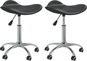 vidaXL Obrotowe krzesła stołowe, 2 szt., czarne, sztuczna skóra 1