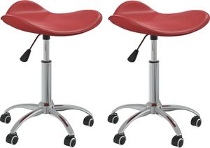 vidaXL Obrotowe krzesła stołowe, 2 szt., winna czerwień, ekoskóra 1