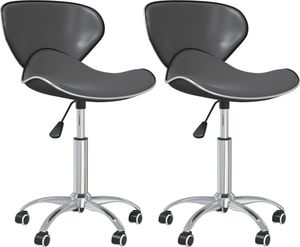 vidaXL Obrotowe krzesła stołowe, 2 szt., szare, sztuczna skóra 1