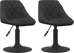 vidaXL Obrotowe krzesła stołowe, 2 szt., czarne, aksamitne 1