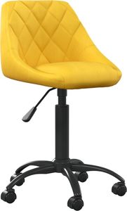 vidaXL Krzesło stołowe, musztardowe, obite aksamitem 1
