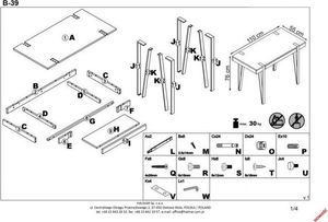 Biurko Halmar B-39 Brązowe 110 cm x 55 cm 10