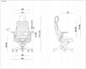 Krzesło biurowe Unique Wau Biało-pomarańczowe 4