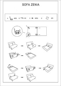 Signal Sofa rozkładana z funkcją spania ZENIA szara 8