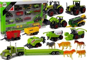 Lean Sport Zestaw Pojazdów Rolniczych Traktory Przyczepy z Figurkami Zwierząt 1