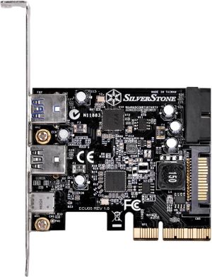 Kontroler SilverStone PCIe 2.0 x2 - 2x USB 3.0 + 1x USB-C 3.2 Gen 2 (SST-ECU05) 7