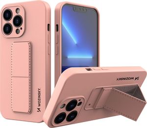 Wozinsky Wozinsky Kickstand Case elastyczne silikonowe etui z podstawką iPhone 13 mini różowy 1