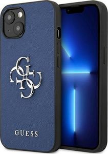 Guess Guess GUHCP13SSA4GSBL iPhone 13 mini 5,4" niebieski/blue hardcase Saffiano 4G Metal Logo 1