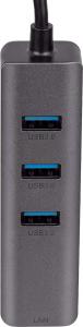 HUB USB Akyga 1x RJ-45  + 3x USB-A 3.0 (AK-AD-66) 3