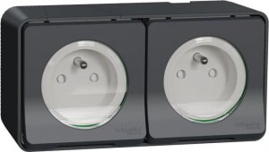 Schneider Electric Mureva Styl Gniazdo 2P+PE podwójne antracytowe MUR36028 1