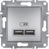 Schneider Electric Asfora Gniazdo ładowarki USB 2.1A bez ramki aluminium EPH2700261 1