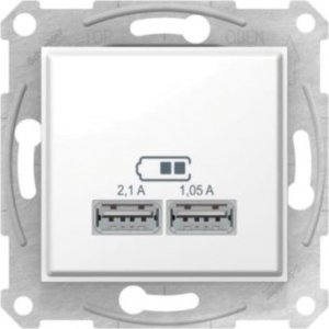 Schneider Electric Gn.ładowarki USB 2.1A biały SDN2710221 1