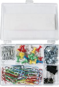 Office Products ZEST.BIUR. OFFICEPRODUCTS PLASTIKOWE PUDEŁKO (PINEZKI,KLIPY,SPINACZE) MIKS153SZT 18301139-99 2
