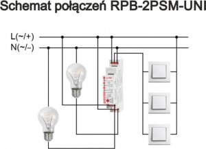 Relpol Przekaźnik bistabilny sekwencyjny z pamięcią 2P 16A 12...240 V AC/DC RPB-2PSM-UNI 864392 2