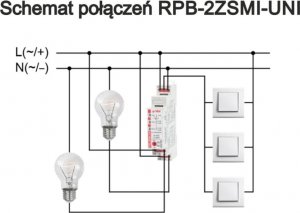 Relpol Przekaźnik bistabilny 80 A (20 ms) sekwencyjny z pamięcią 2Z 16A 12...240 V AC/DC RPB-2ZSMI-UNI 864394 2