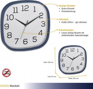 TFA TFA 60.3053.06 Analogue Wall Clock pigeon blue 2