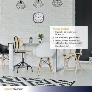 TFA TFA 60.3053.06 Analogue Wall Clock pigeon blue 3