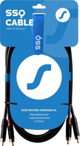 Kabel SSQ RCA (Cinch) x2 - RCA (Cinch) x2 2m czarny (SS-1432) 2