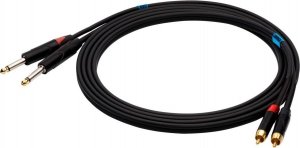 Kabel SSQ Jack 6.3 mm x2 - RCA (Cinch) x2 2m czarny (SS-1428) 1