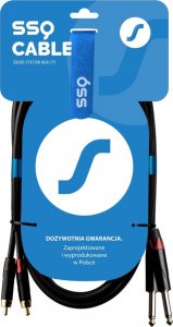 Kabel SSQ Jack 6.3 mm x2 - RCA (Cinch) x2 1m czarny (SS-1427) 2