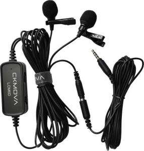 Mikrofon CKMOVA LCM6D Podwójny krawatowy do kamer i smartphonów 1