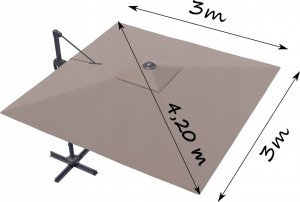 Carruzzo L43D PARASOL OGRODOWY REGULOWANY ROMA 3M 7