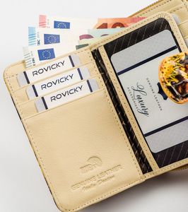 Lorenti Skórzany, lakierowany portfel damski pionowy w kolorowe motyle NoSize 9