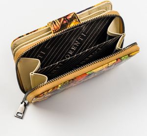 Lorenti Skórzany, lakierowany portfel damski pionowy w kolorowe motyle NoSize 10