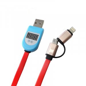 Kabel USB Gotel USB-A - microUSB + Lightning 1 m Czerwony (K784A) 1