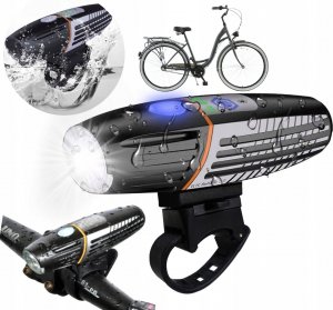 Odporna na wodę lampka świetlna do roweru na przód T6 2200mAh + Uchwyt 9