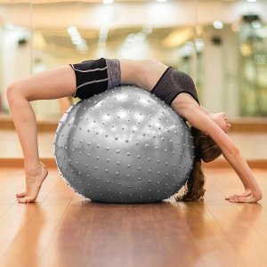 Piłka rehabilitacyjna 65cm z wypustkami szara (F9C1) 3