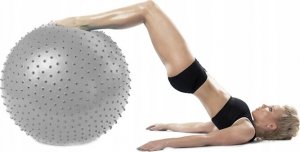 Piłka rehabilitacyjna 65cm z wypustkami szara (F9C1) 6