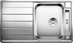 Zlewozmywak Blanco AXIS III 45 S-IF stal polerowana z korkiem automatycznym InFino, deska szkło białe (522102) 2