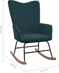 vidaXL Fotel bujany, niebieski, tapicerowany aksamitem 7