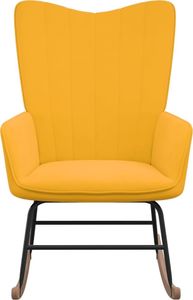 vidaXL Fotel bujany, musztardowy, tapicerowany aksamitem 3