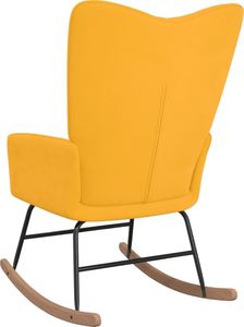 vidaXL Fotel bujany, musztardowy, tapicerowany aksamitem 4